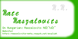 mate maszalovits business card